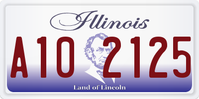 IL license plate A102125