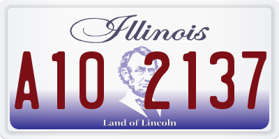 IL license plate A102137