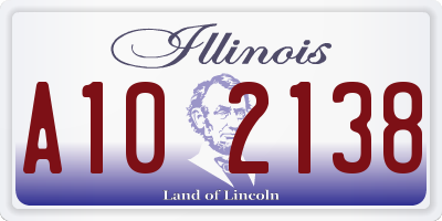 IL license plate A102138