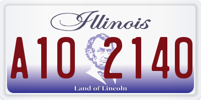 IL license plate A102140