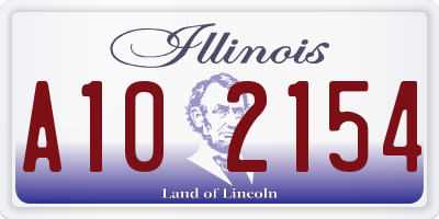IL license plate A102154