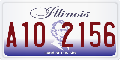 IL license plate A102156