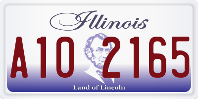 IL license plate A102165