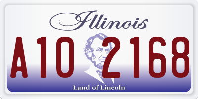 IL license plate A102168