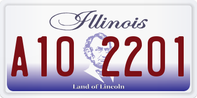 IL license plate A102201
