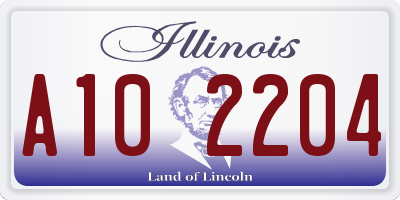 IL license plate A102204