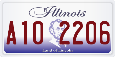 IL license plate A102206