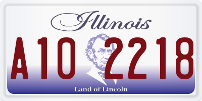 IL license plate A102218