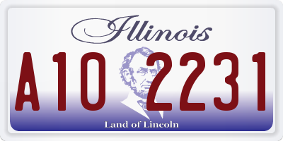 IL license plate A102231