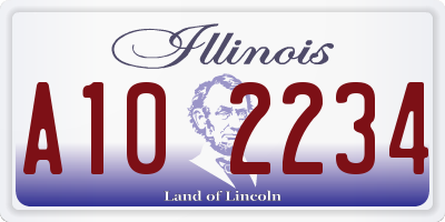 IL license plate A102234