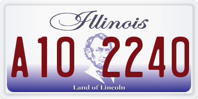 IL license plate A102240