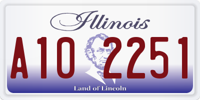 IL license plate A102251