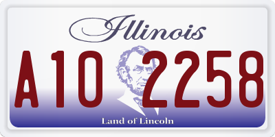IL license plate A102258
