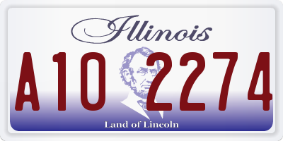 IL license plate A102274