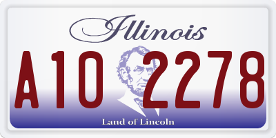 IL license plate A102278