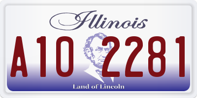 IL license plate A102281