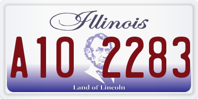 IL license plate A102283