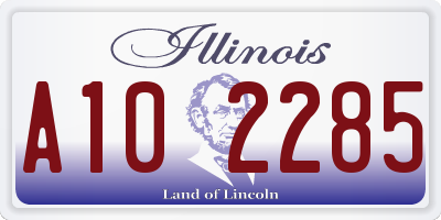 IL license plate A102285