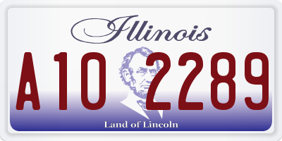 IL license plate A102289