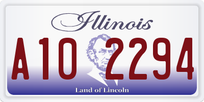 IL license plate A102294