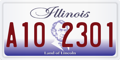 IL license plate A102301