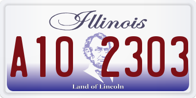 IL license plate A102303