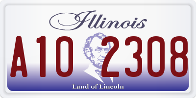 IL license plate A102308