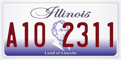 IL license plate A102311