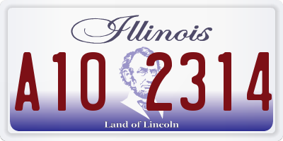 IL license plate A102314