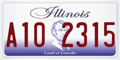 IL license plate A102315