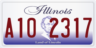 IL license plate A102317
