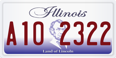 IL license plate A102322