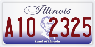 IL license plate A102325