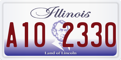 IL license plate A102330