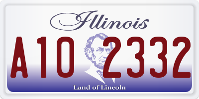 IL license plate A102332