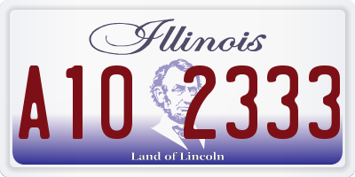 IL license plate A102333
