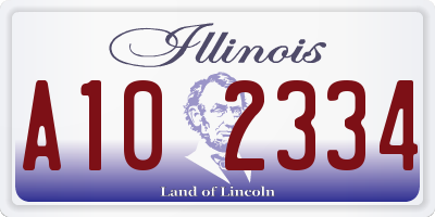 IL license plate A102334