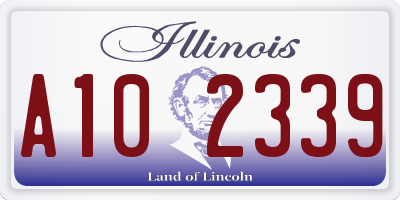 IL license plate A102339
