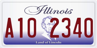 IL license plate A102340