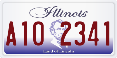 IL license plate A102341