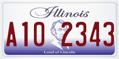 IL license plate A102343