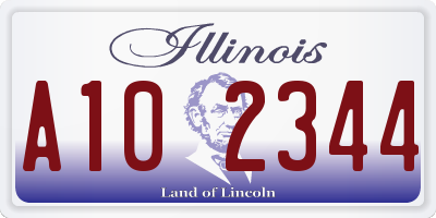 IL license plate A102344