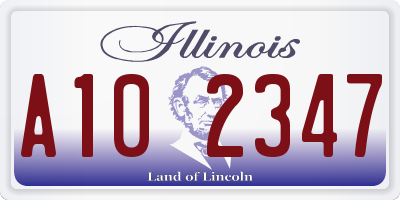 IL license plate A102347