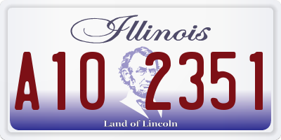 IL license plate A102351