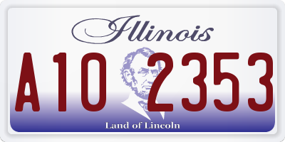 IL license plate A102353
