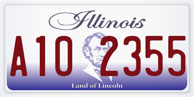 IL license plate A102355