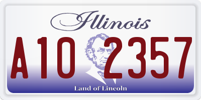 IL license plate A102357