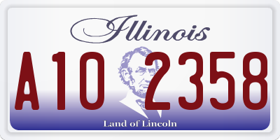 IL license plate A102358