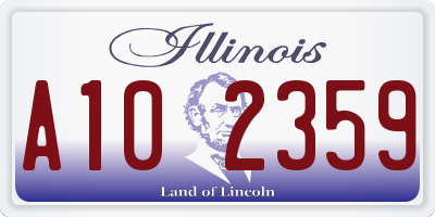 IL license plate A102359
