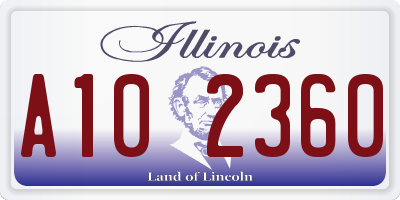 IL license plate A102360